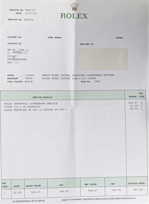 rolex receipt generator